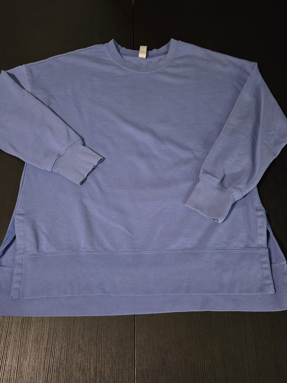 GreenTea Women's Crew Neck Sweatshirt Terry Cloth Light Periwinkle Size XL